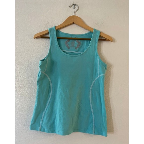 Danskin Now Womens Active Tank Top Size L 12/14 Teal Aqua Blue Athletic Workout - Picture 2 of 7